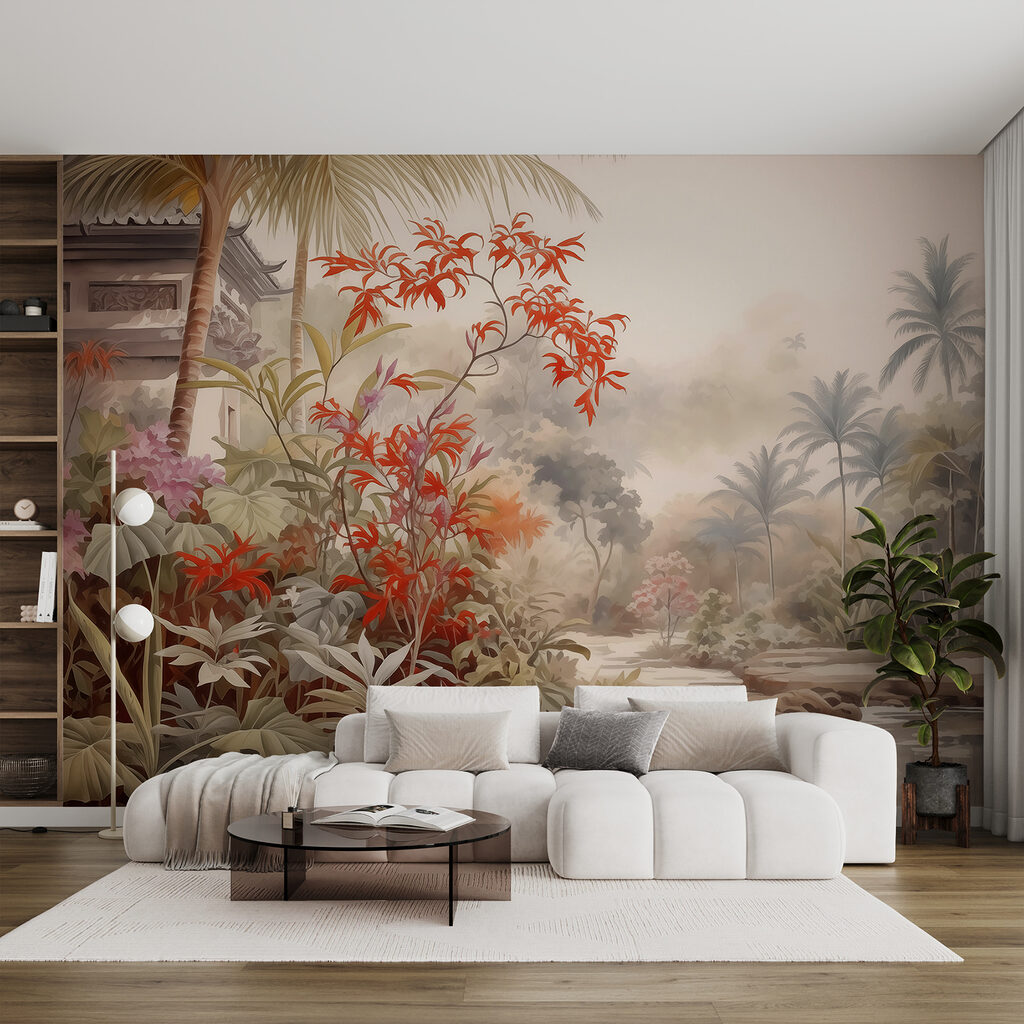 Painting of a river and trees