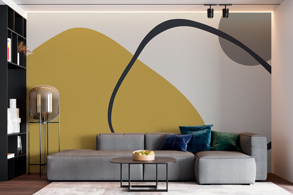 Yellow and grey and black shapes Yellow and grey and black shapes