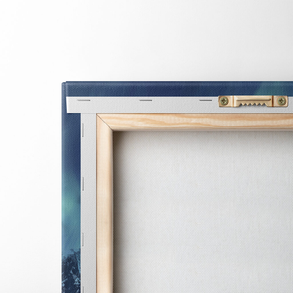 Aurora borealis over a snowy mountain