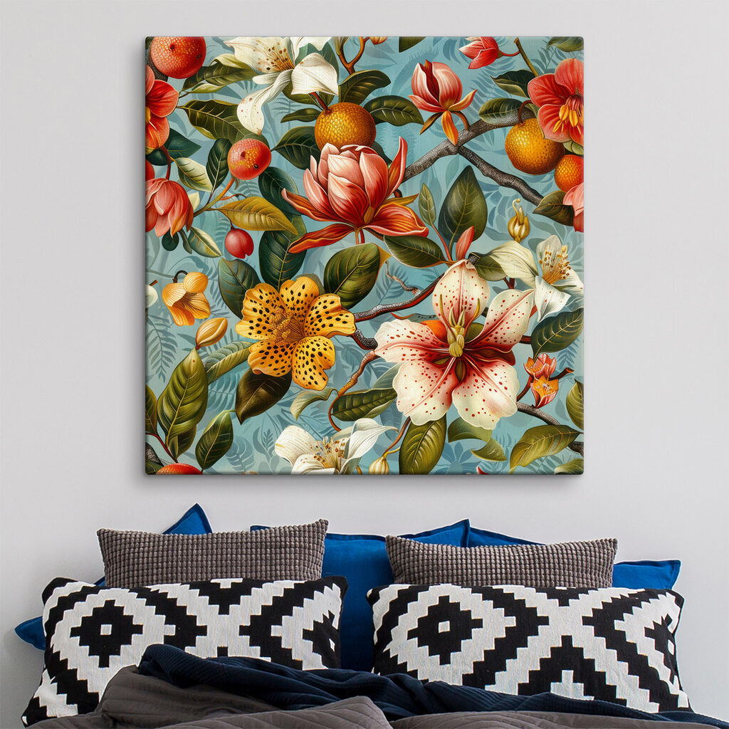 Floral pattern with oranges and flowers Floral pattern with oranges and flowers