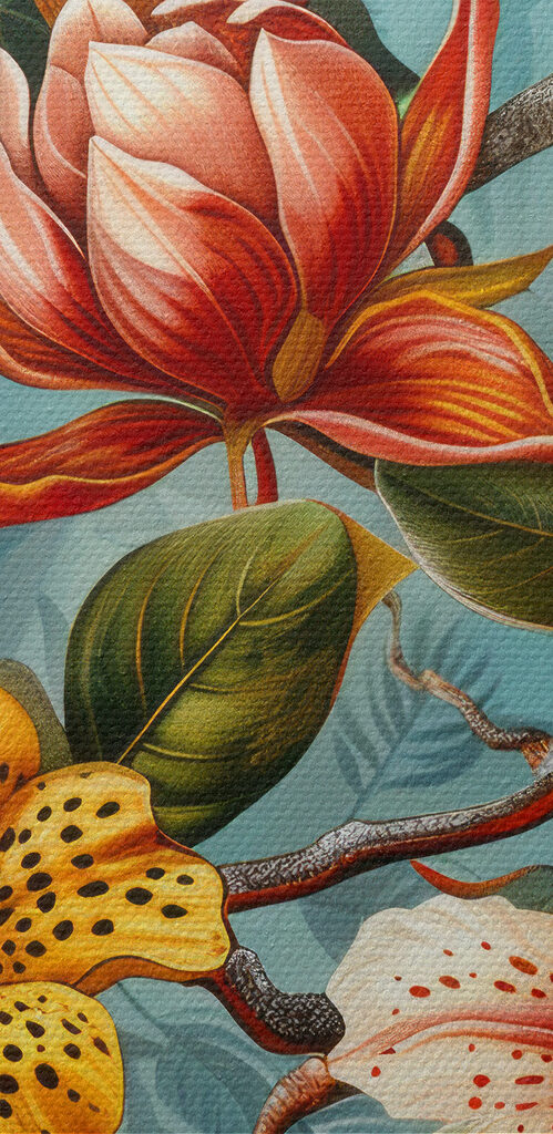 Floral pattern with oranges and flowers Floral pattern with oranges and flowers