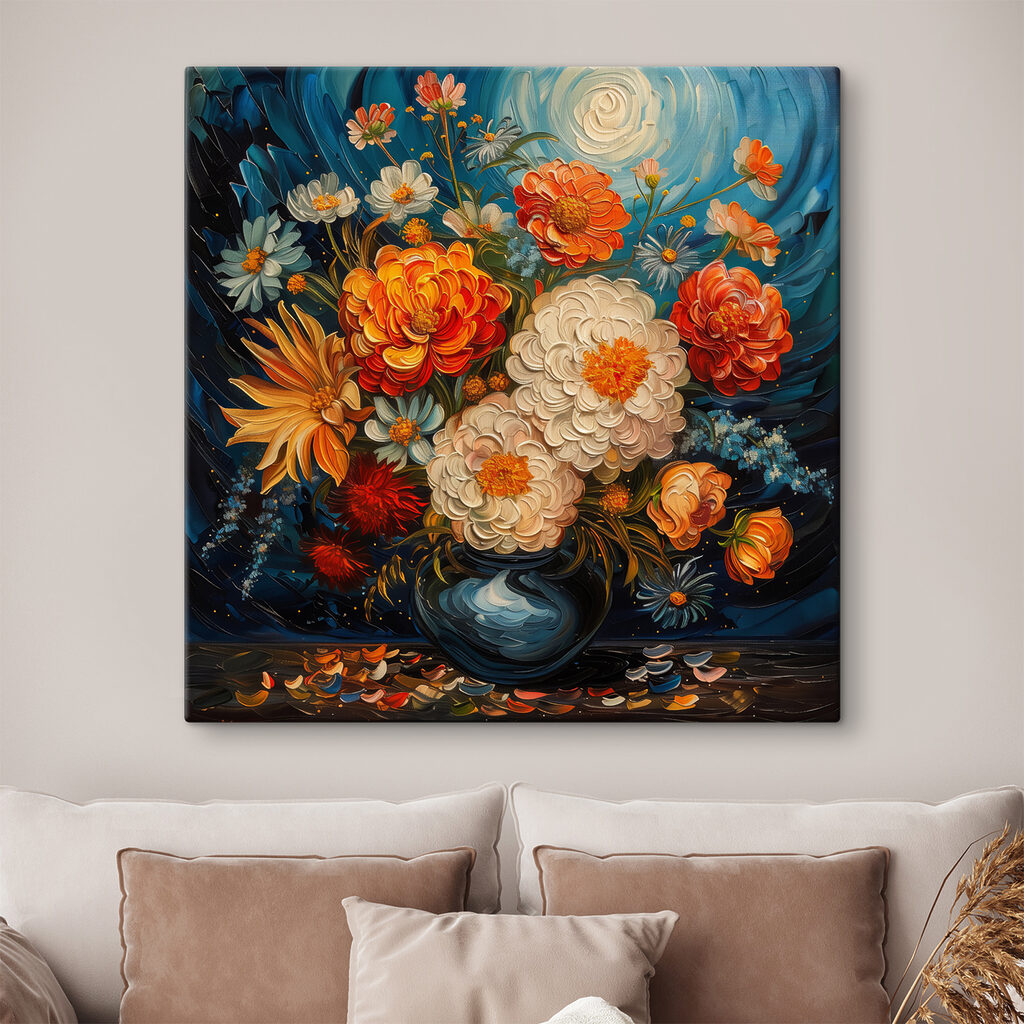 Painting of flowers in a vase Painting of flowers in a vase