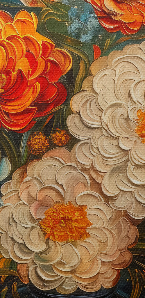 Painting of flowers in a vase Painting of flowers in a vase