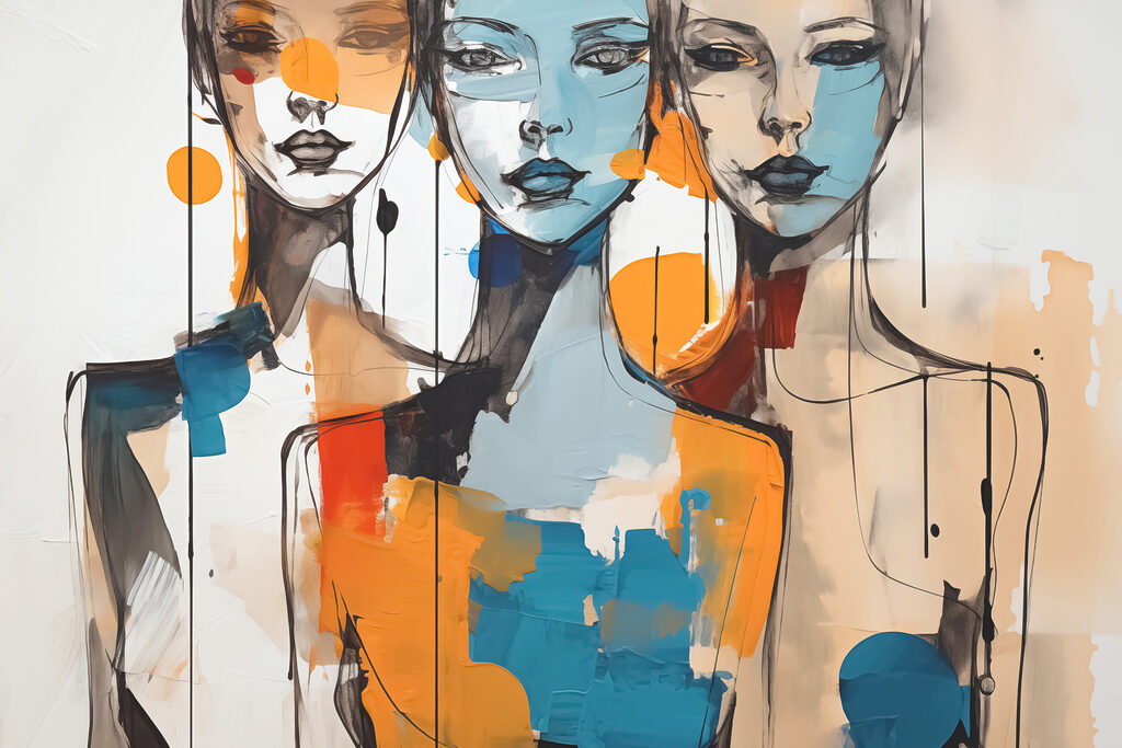 Painting of women's faces