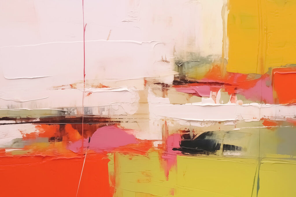 Painting of a colorful wall