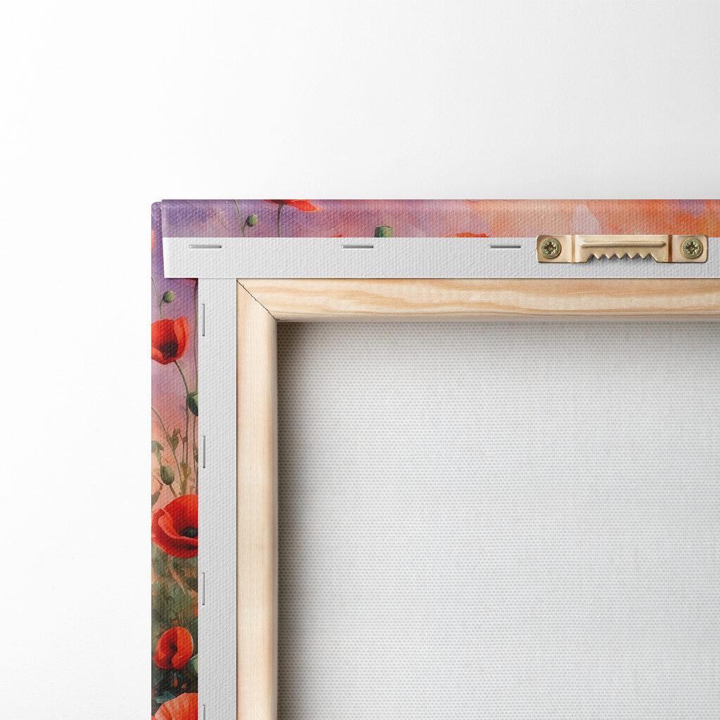 Painting of red flowers and water Painting of red flowers and water