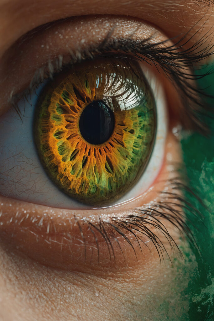 Vibrant eye showcasing unique colors Vibrant eye showcasing unique colors