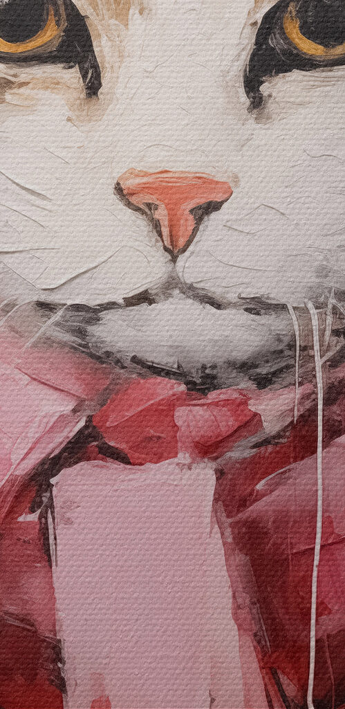 Painting of a cat wearing a scarf Painting of a cat wearing a scarf