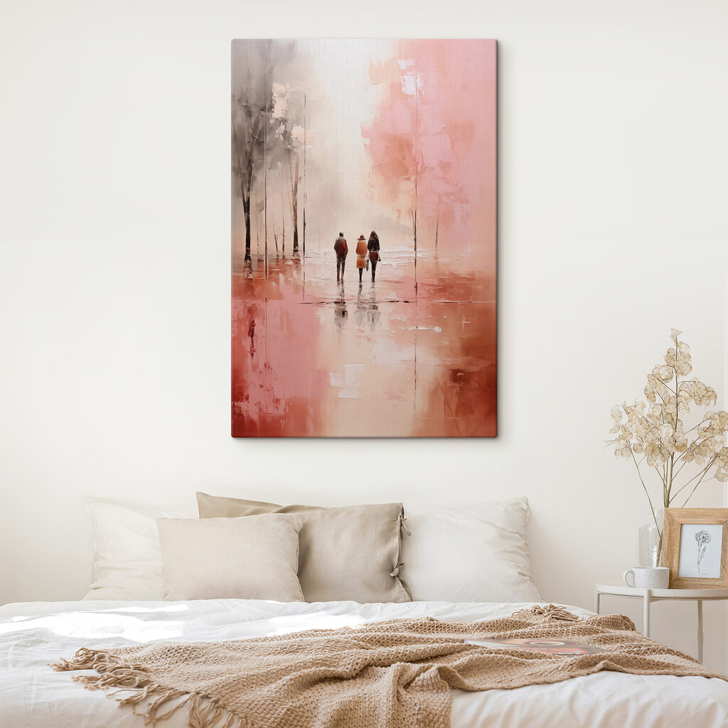 Group of people walking on a wet street Group of people walking on a wet street