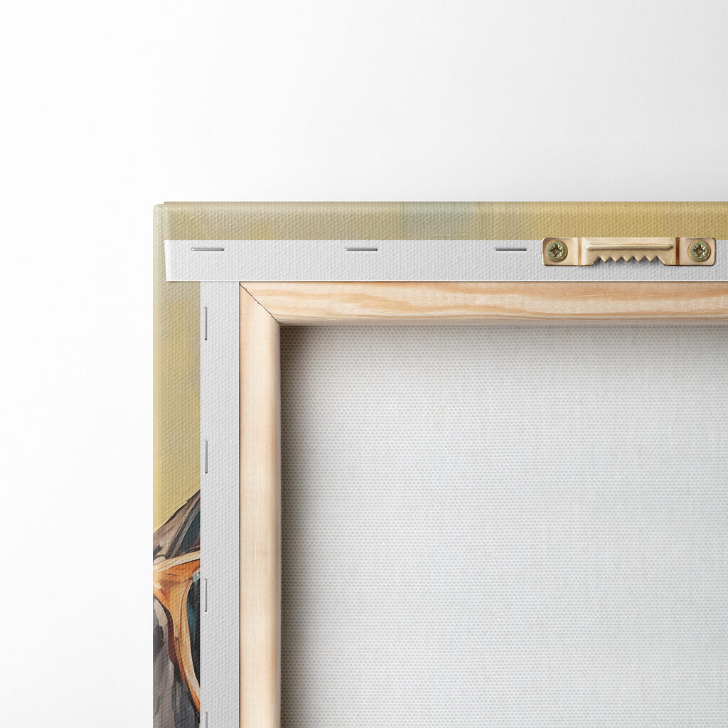 Painting of a dog wearing glasses Painting of a dog wearing glasses