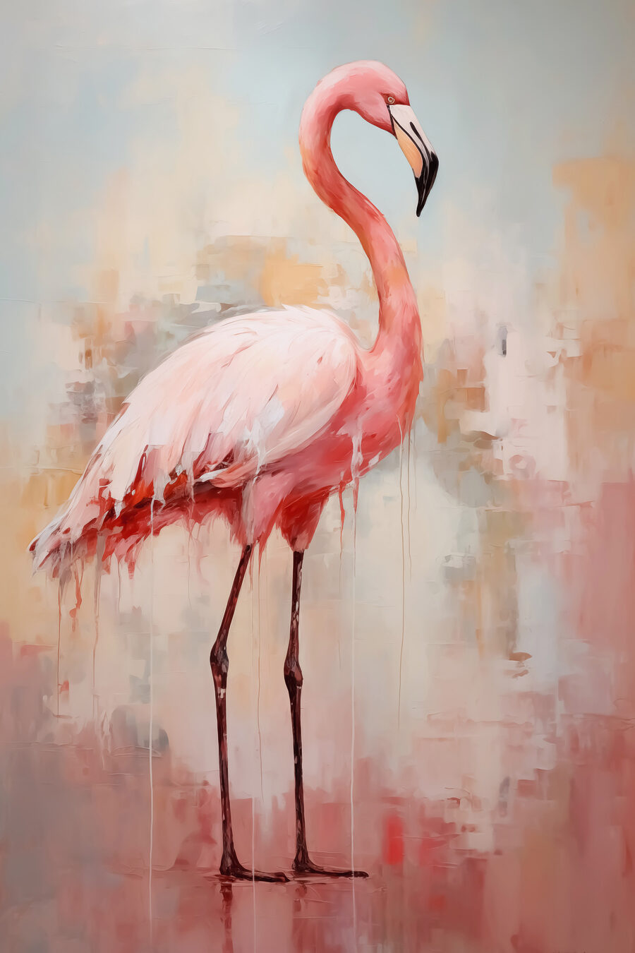 Egy rózsaszín flamingó festménye