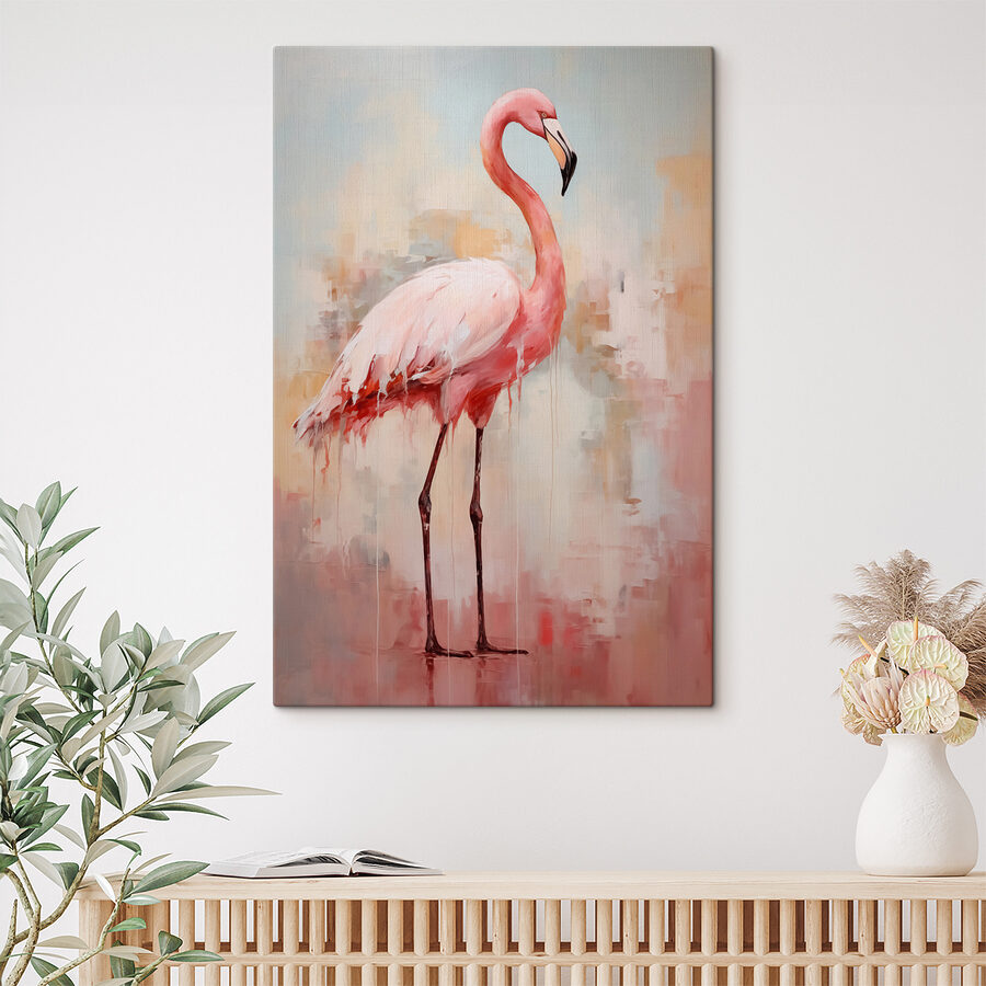 Egy rózsaszín flamingó festménye
