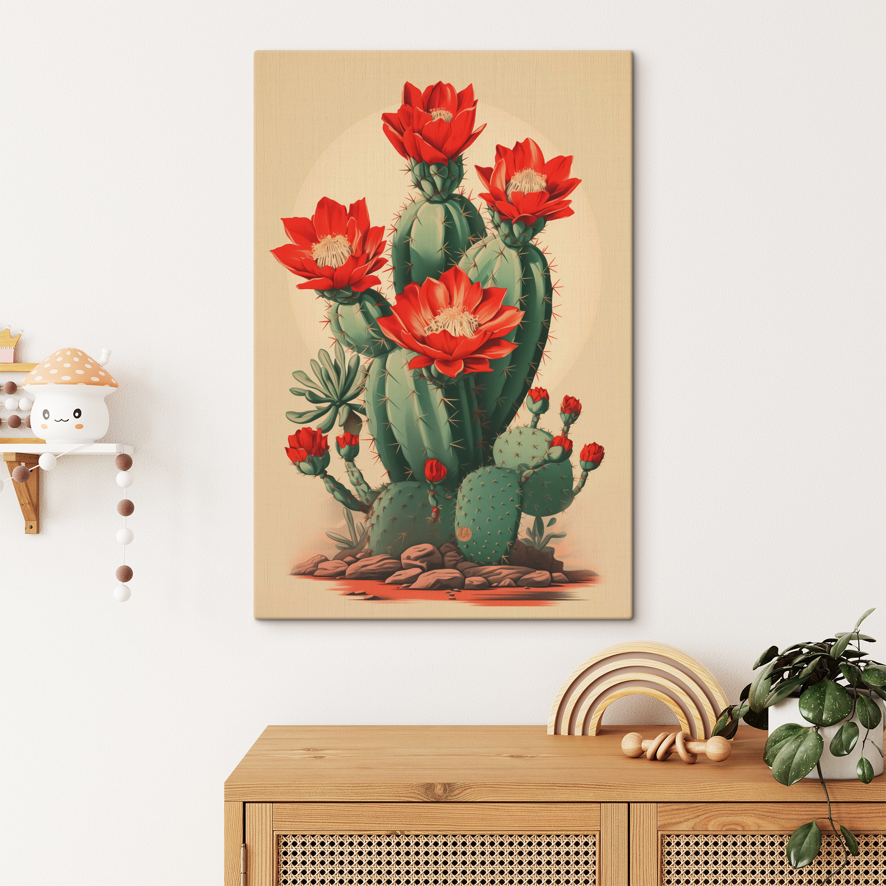 Cactus with red flowers