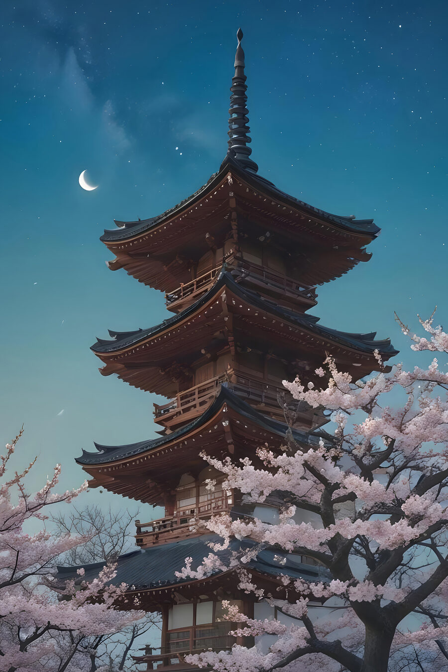 Pagoda cseresznyevirágokkal