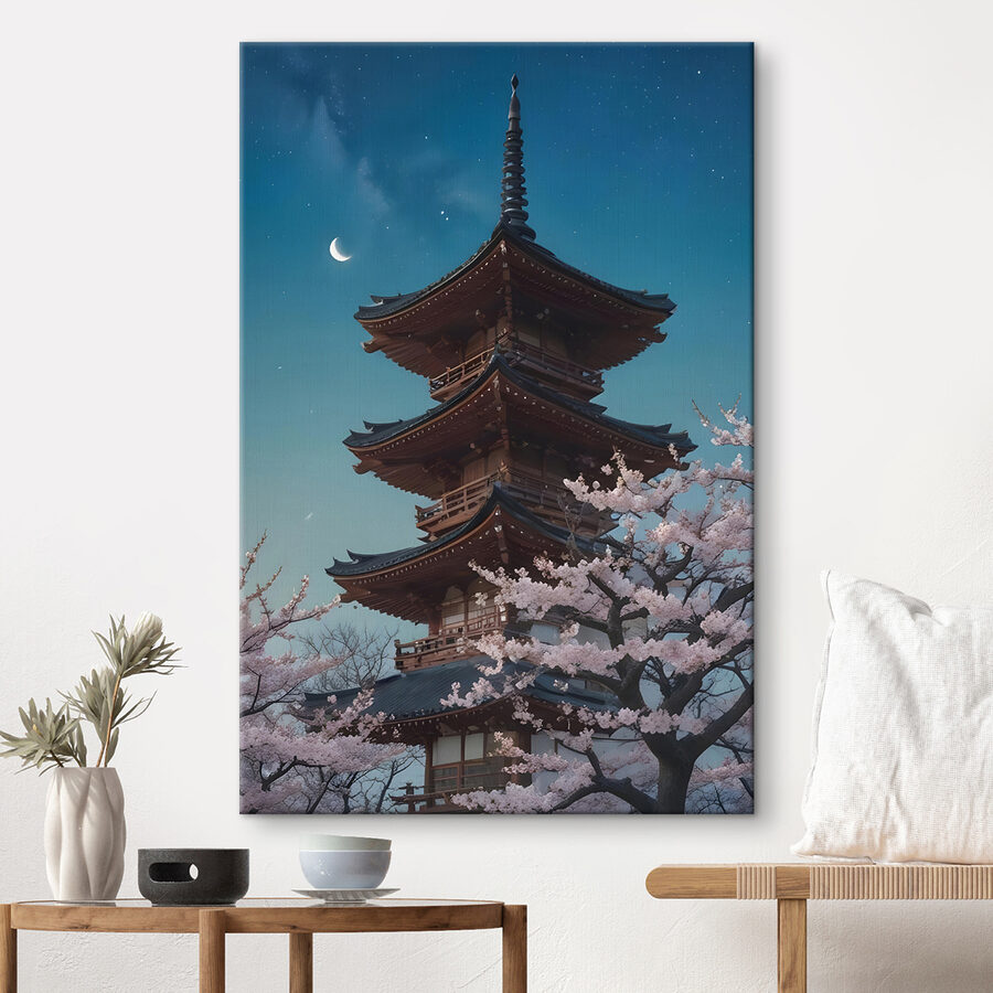 Pagoda cseresznyevirágokkal
