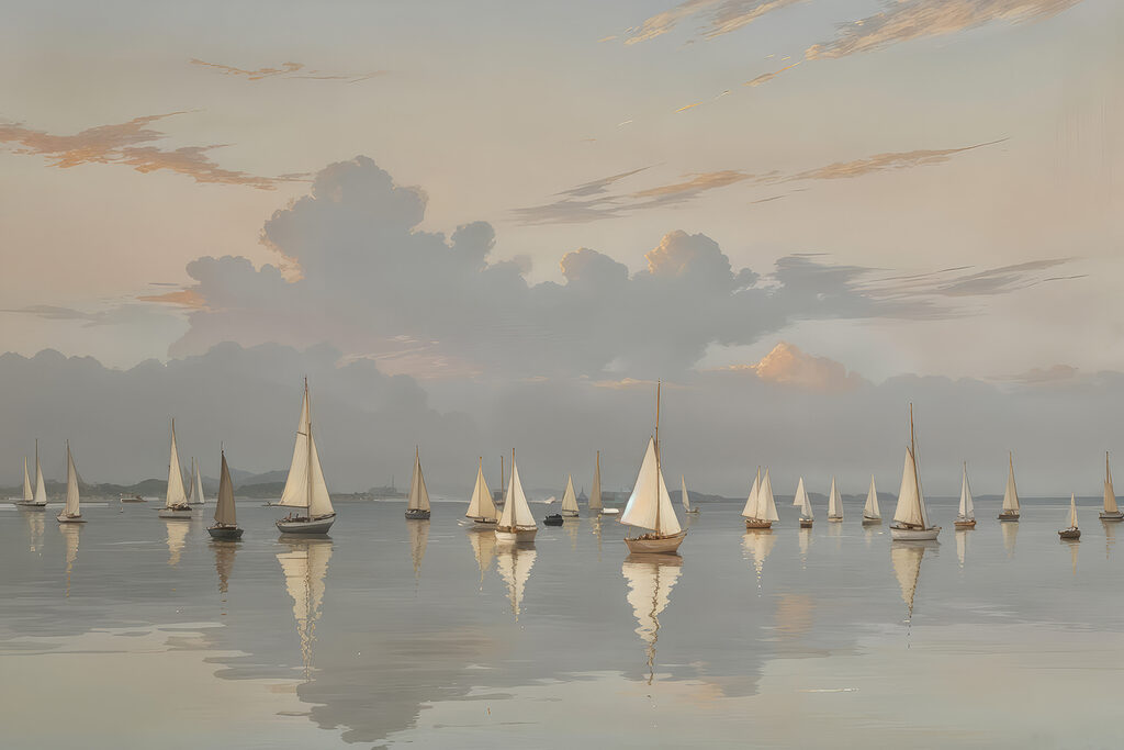 Group of sailboats on a body of water
