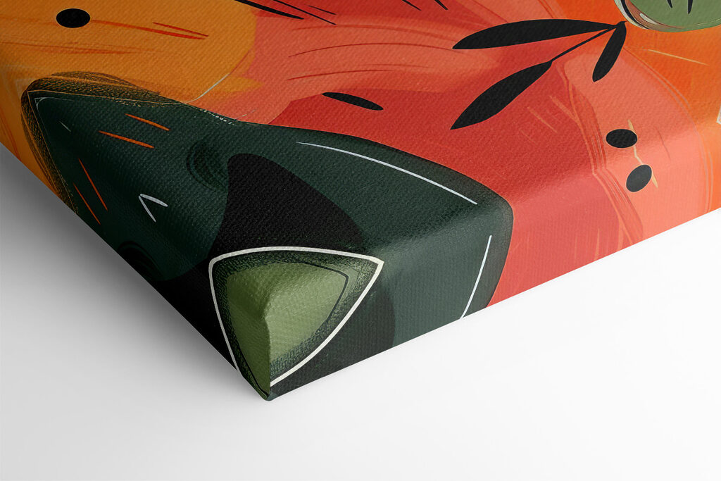 Colorful painting of leaves