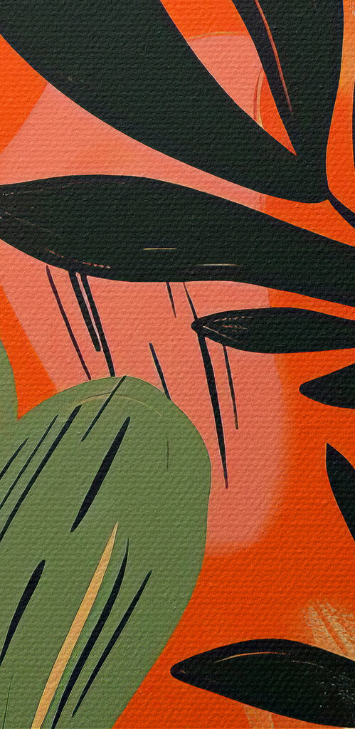 Colorful painting of leaves