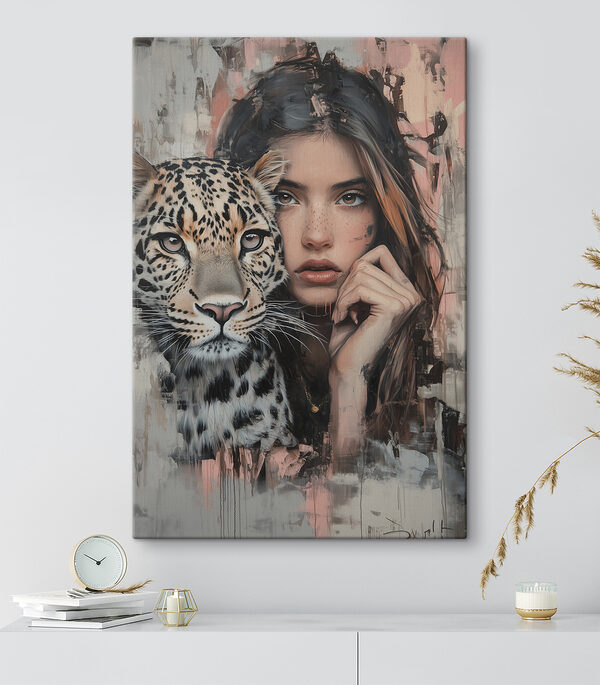 Nő egy leopárddal Nő egy leopárddal
