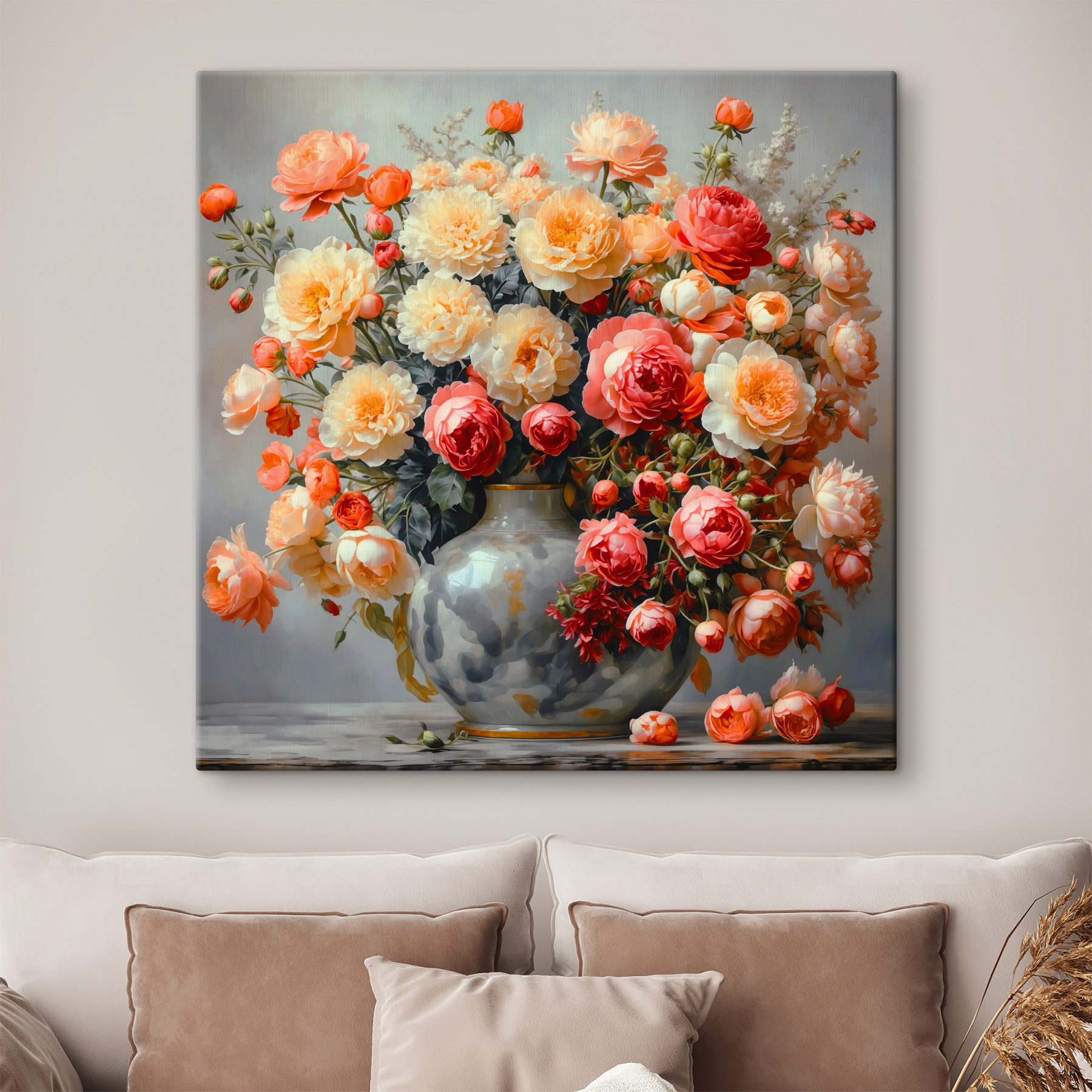 Vase of flowers on a table