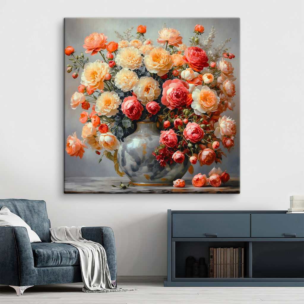 Vase of flowers on a table