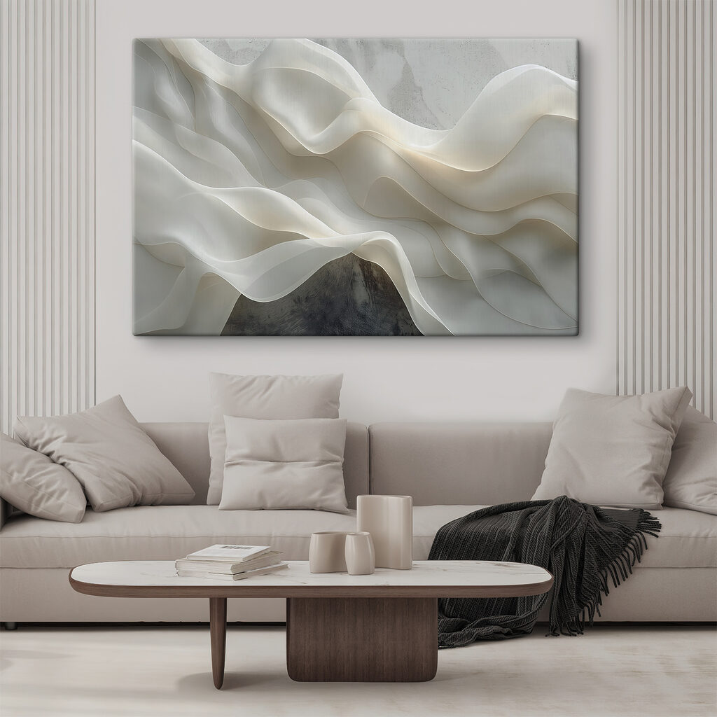 White fabric with wavy folds