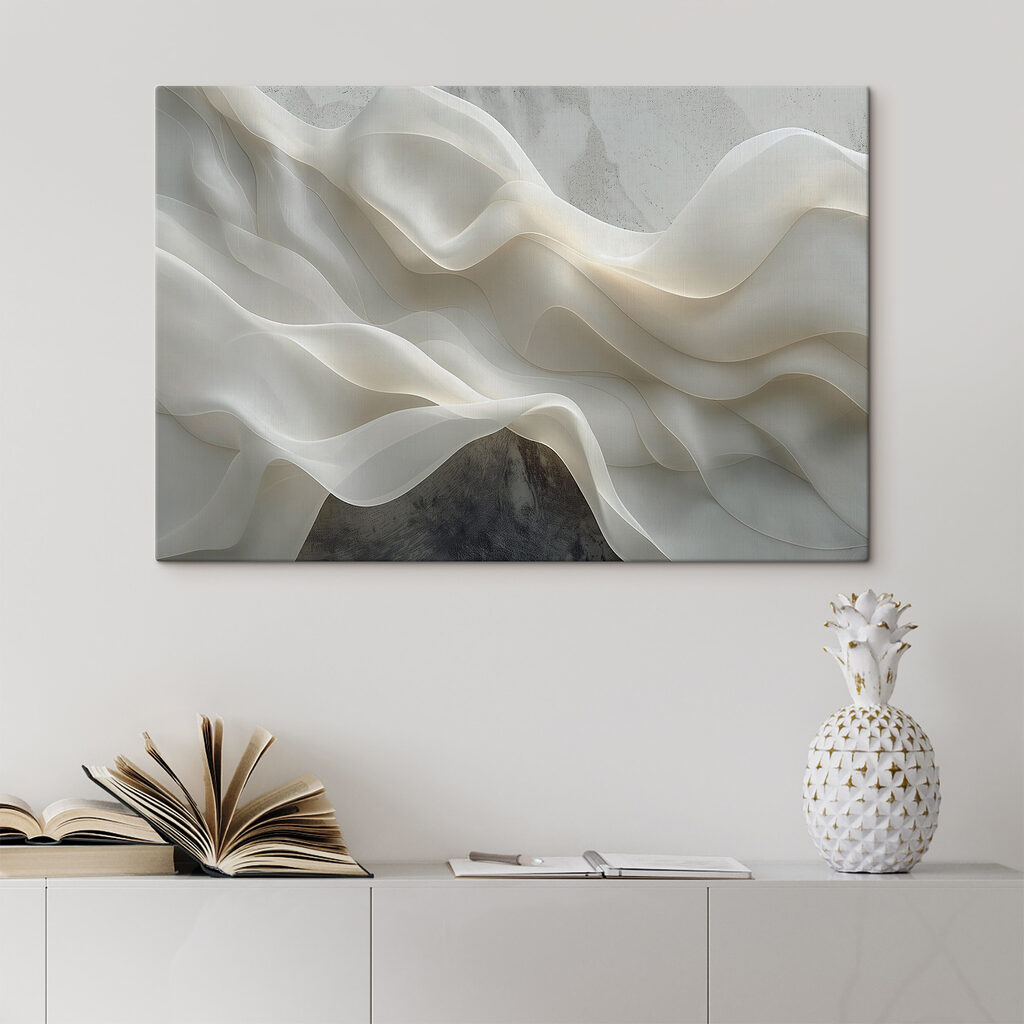 White fabric with wavy folds