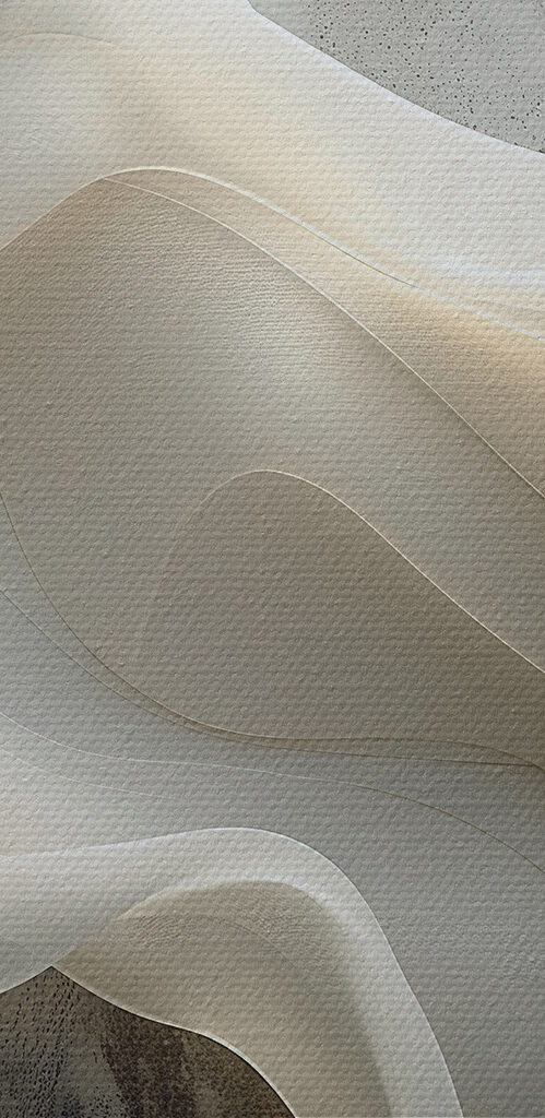 White fabric with wavy folds