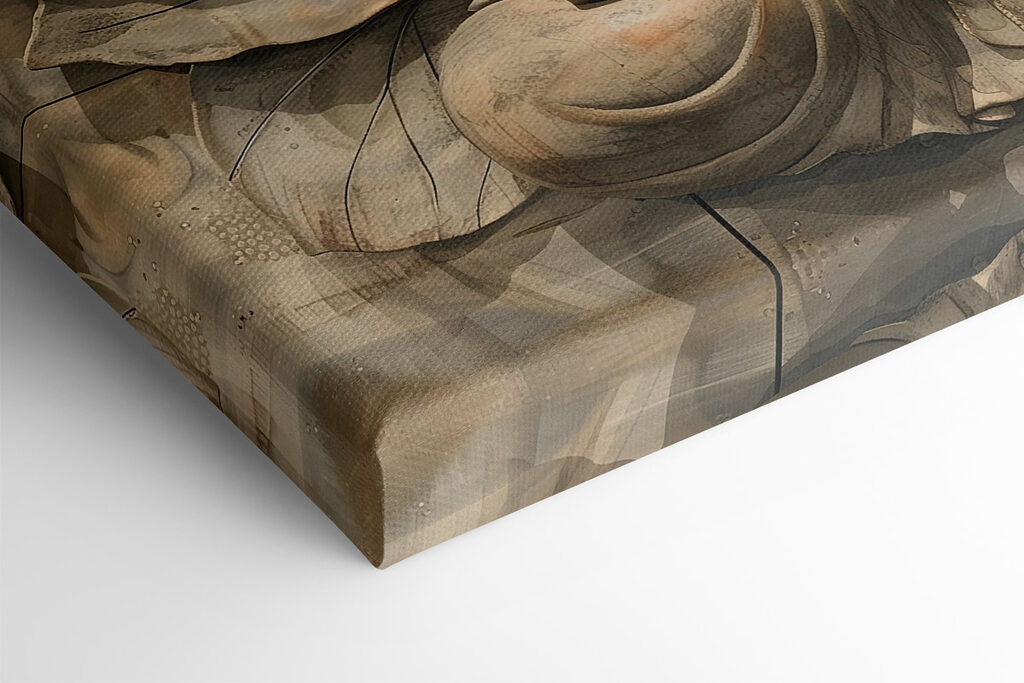 Stone statue of a person sitting in a lotus pose