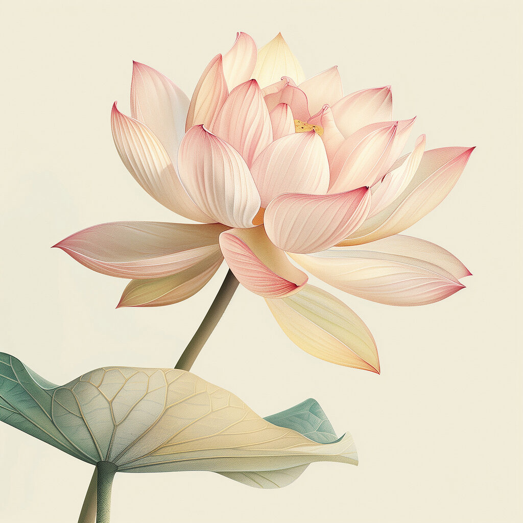 Gentle beauty of a blooming lotus Gentle beauty of a blooming lotus