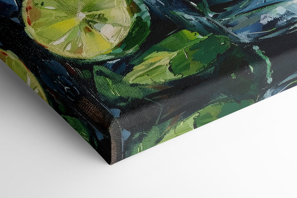 Glass of ice and limes