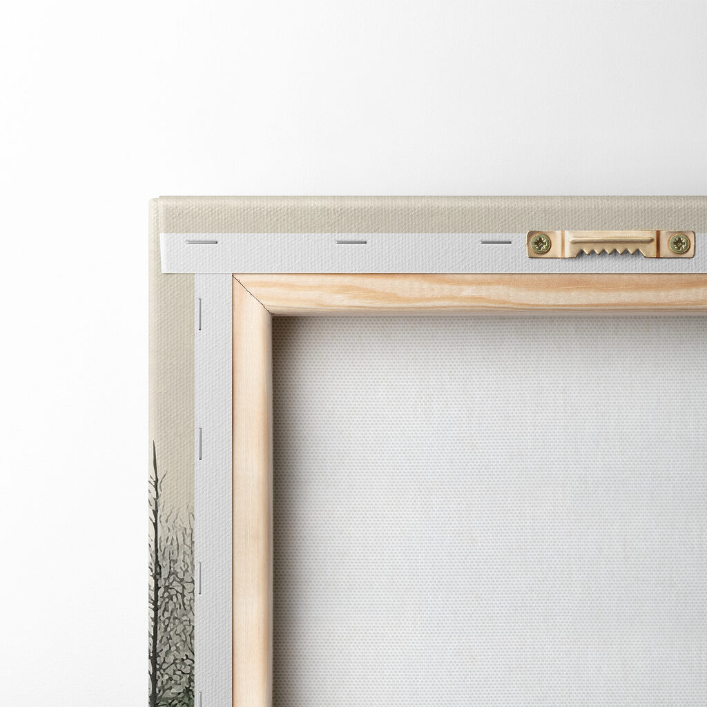 Landscape of mountains and trees and a lake