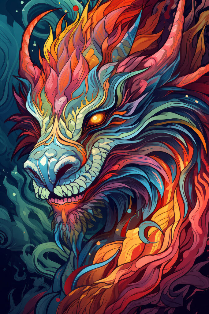 Colorful art of a dragon