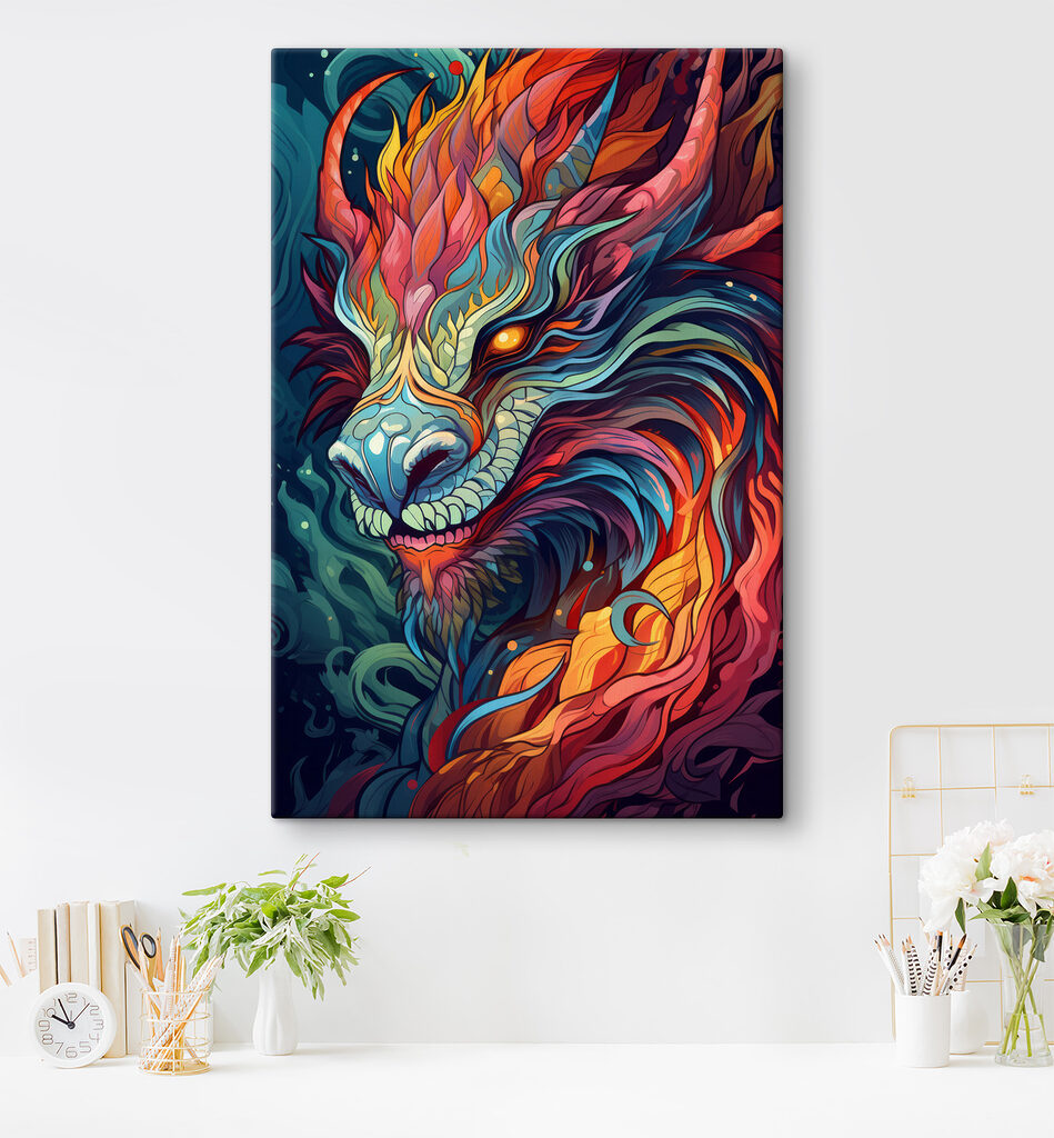 Colorful art of a dragon