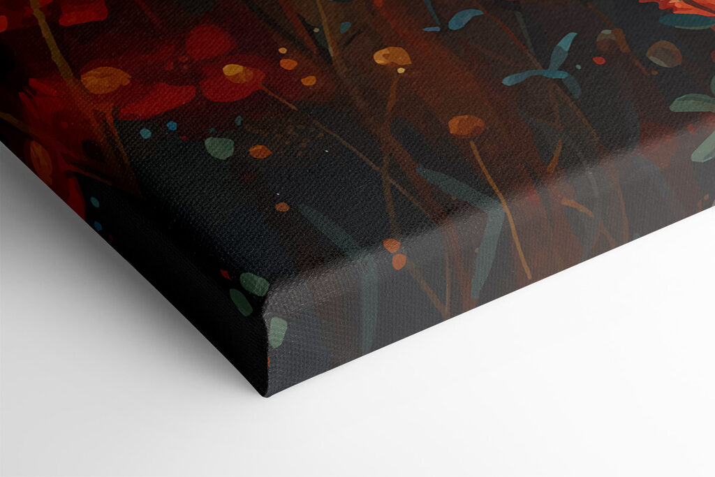 Black cat in a field of red flowers Black cat in a field of red flowers