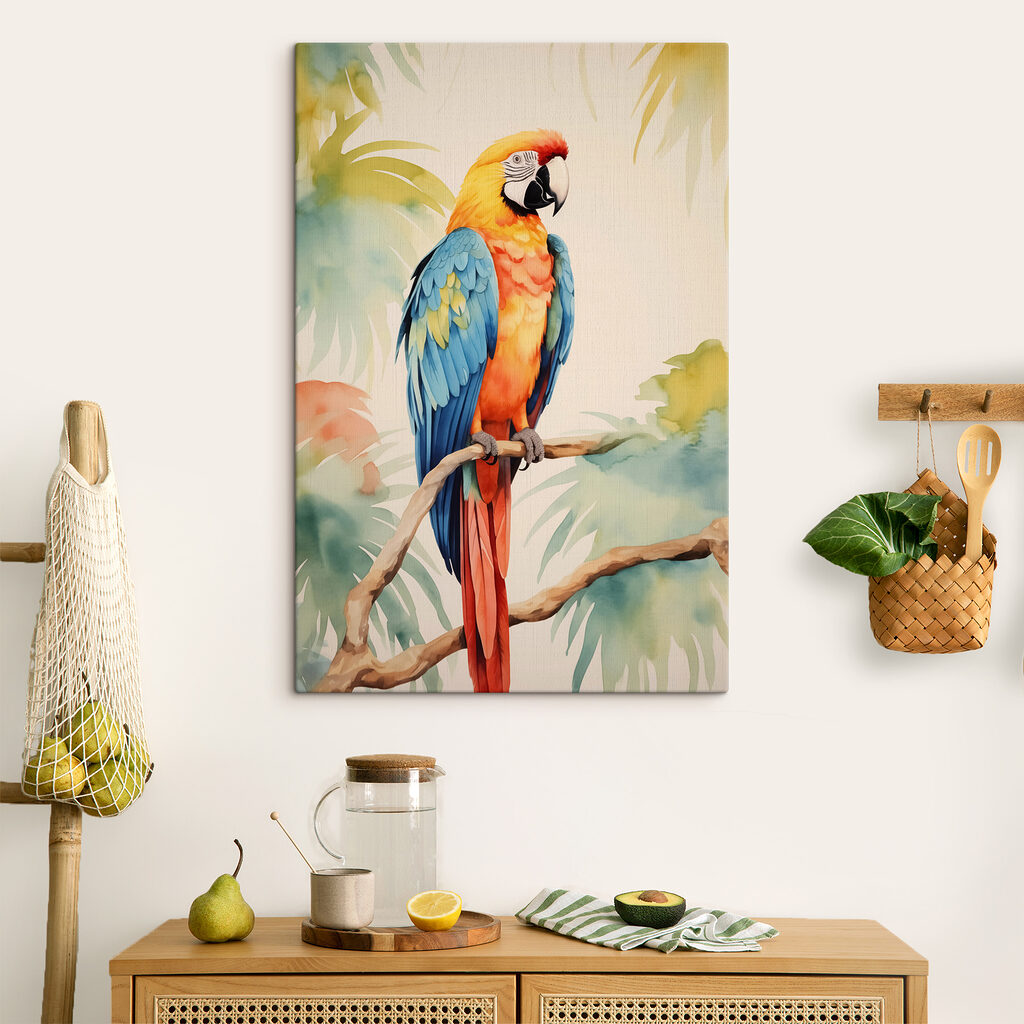 Colorful bird on a branch