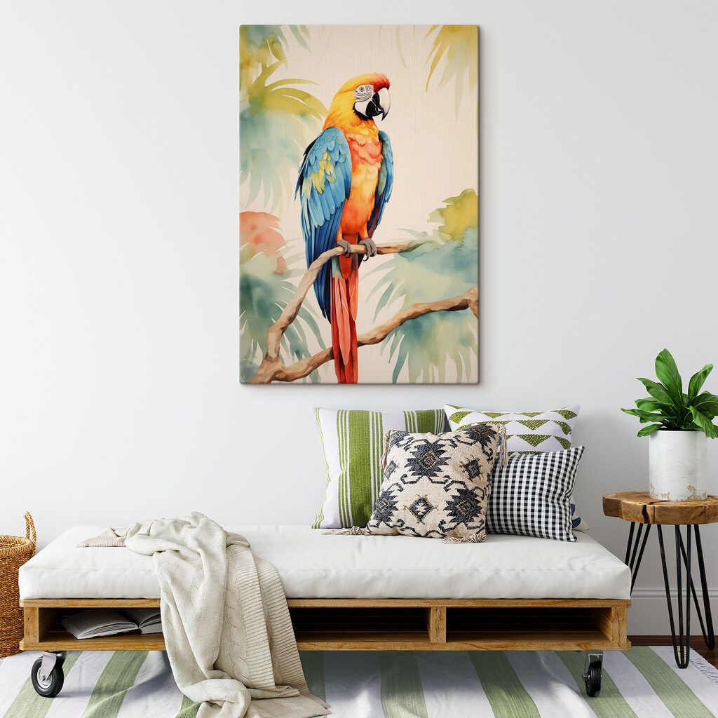 Colorful bird on a branch