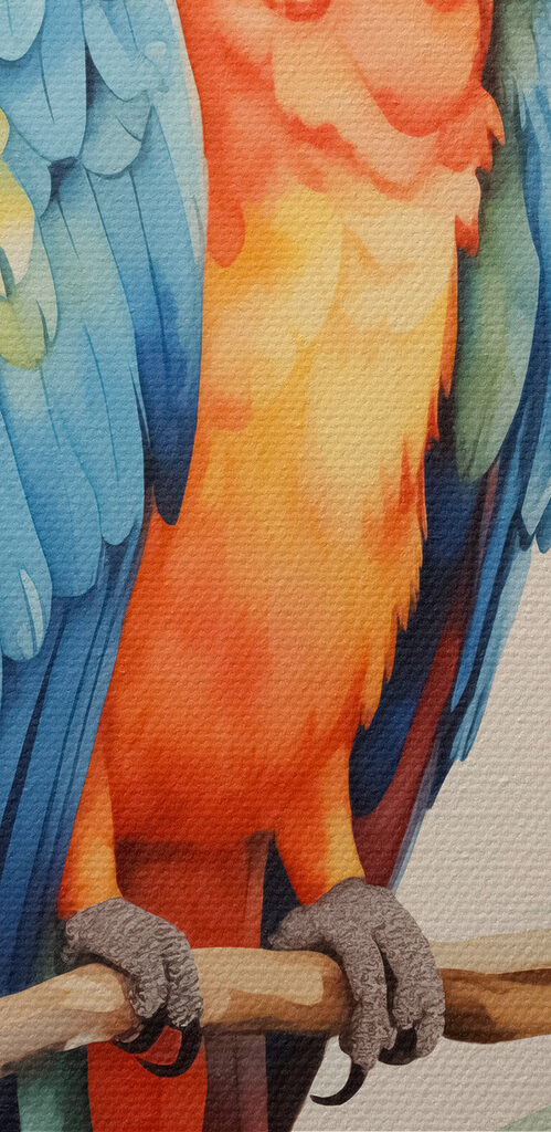 Colorful bird on a branch