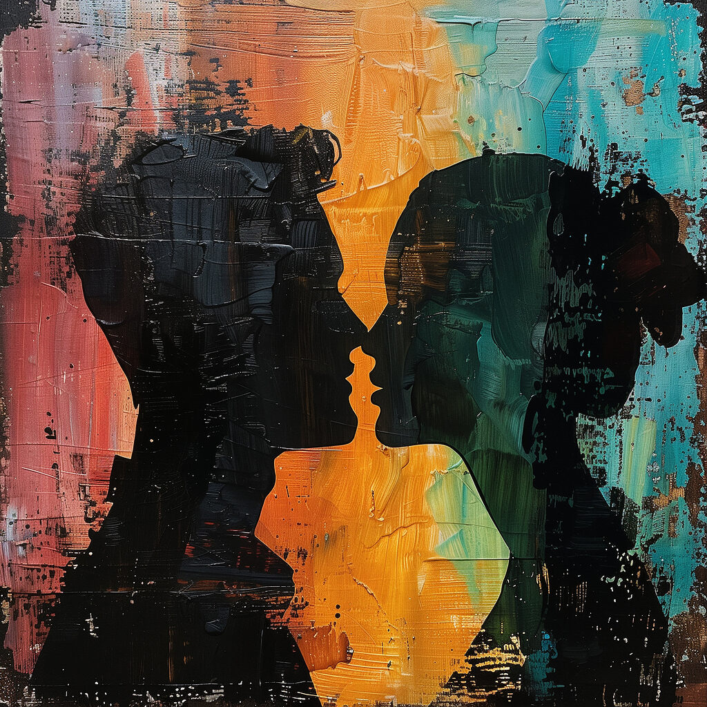 Man and woman kissing