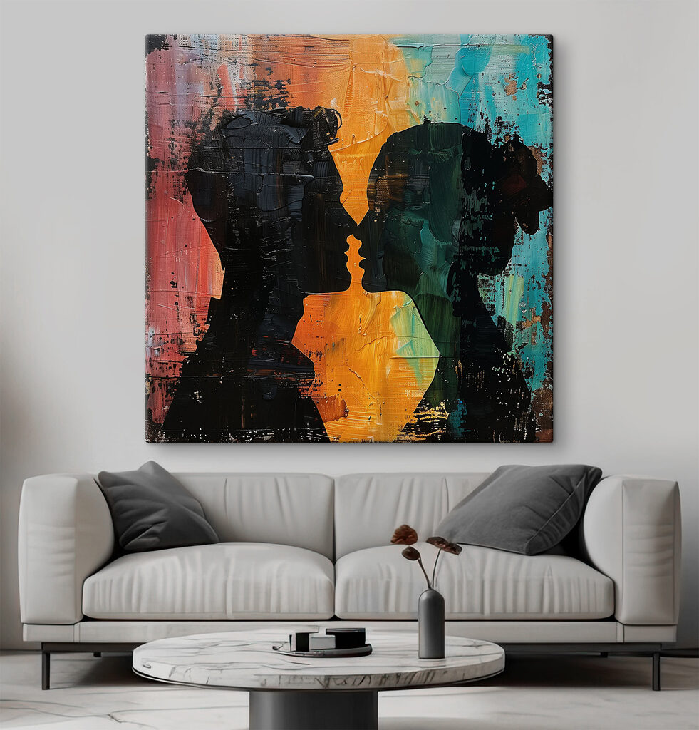 Man and woman kissing