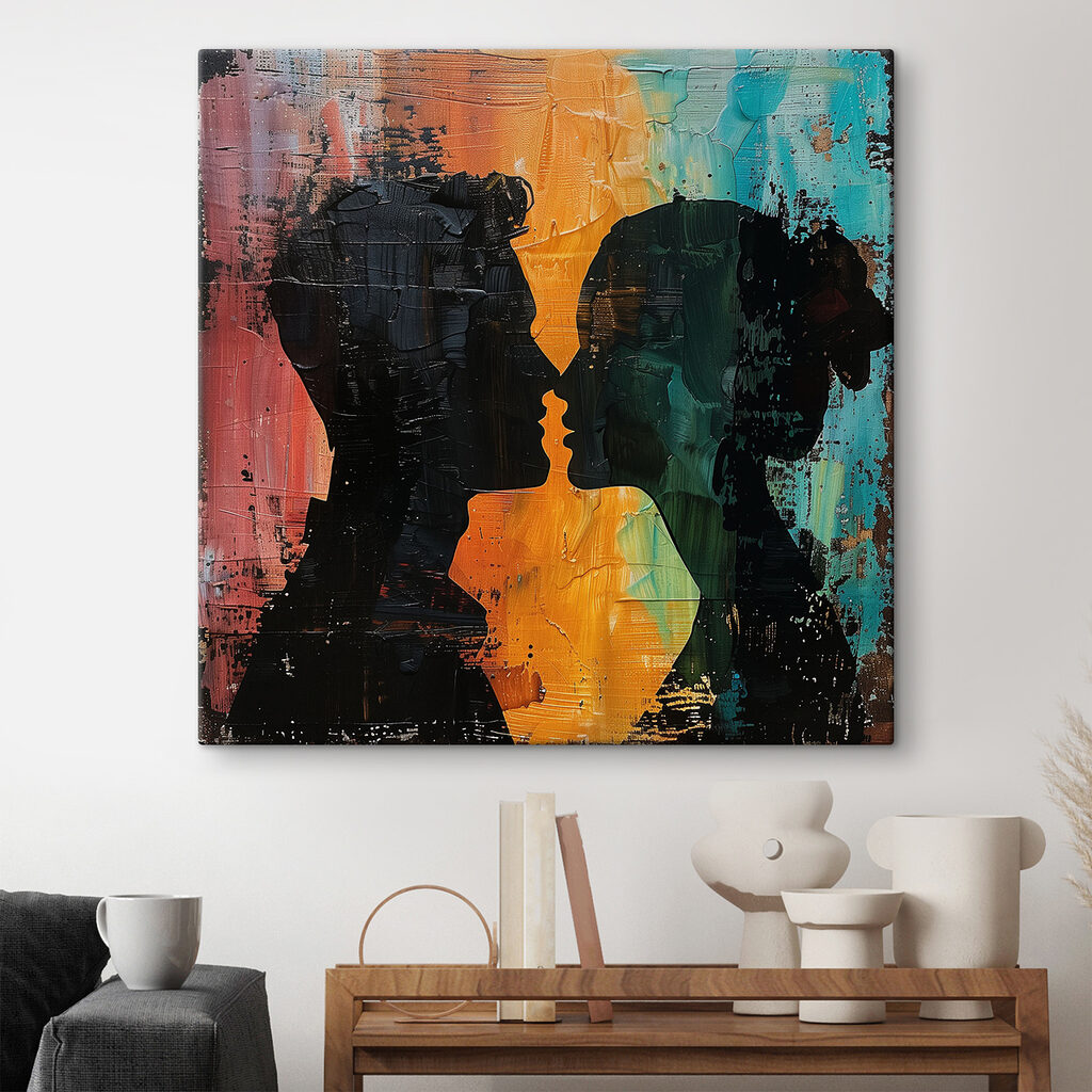Man and woman kissing
