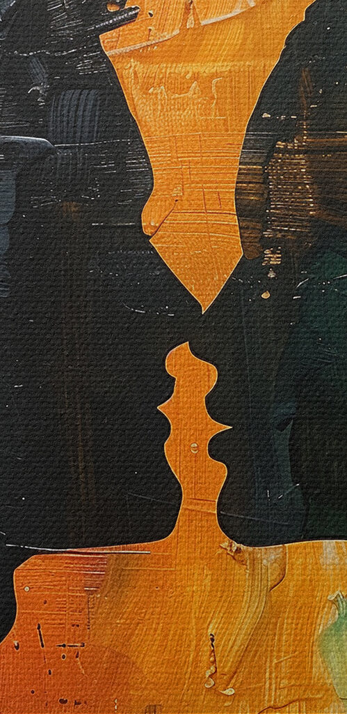 Man and woman kissing