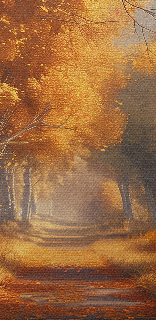 Path with orange leaves on it