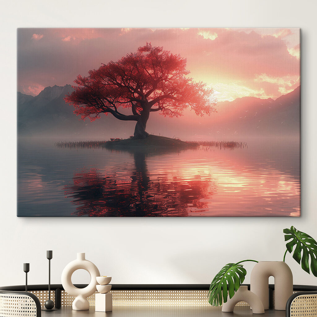 Tree on a small island in water Tree on a small island in water