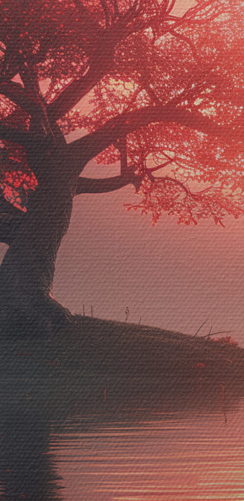 Tree on a small island in water Tree on a small island in water