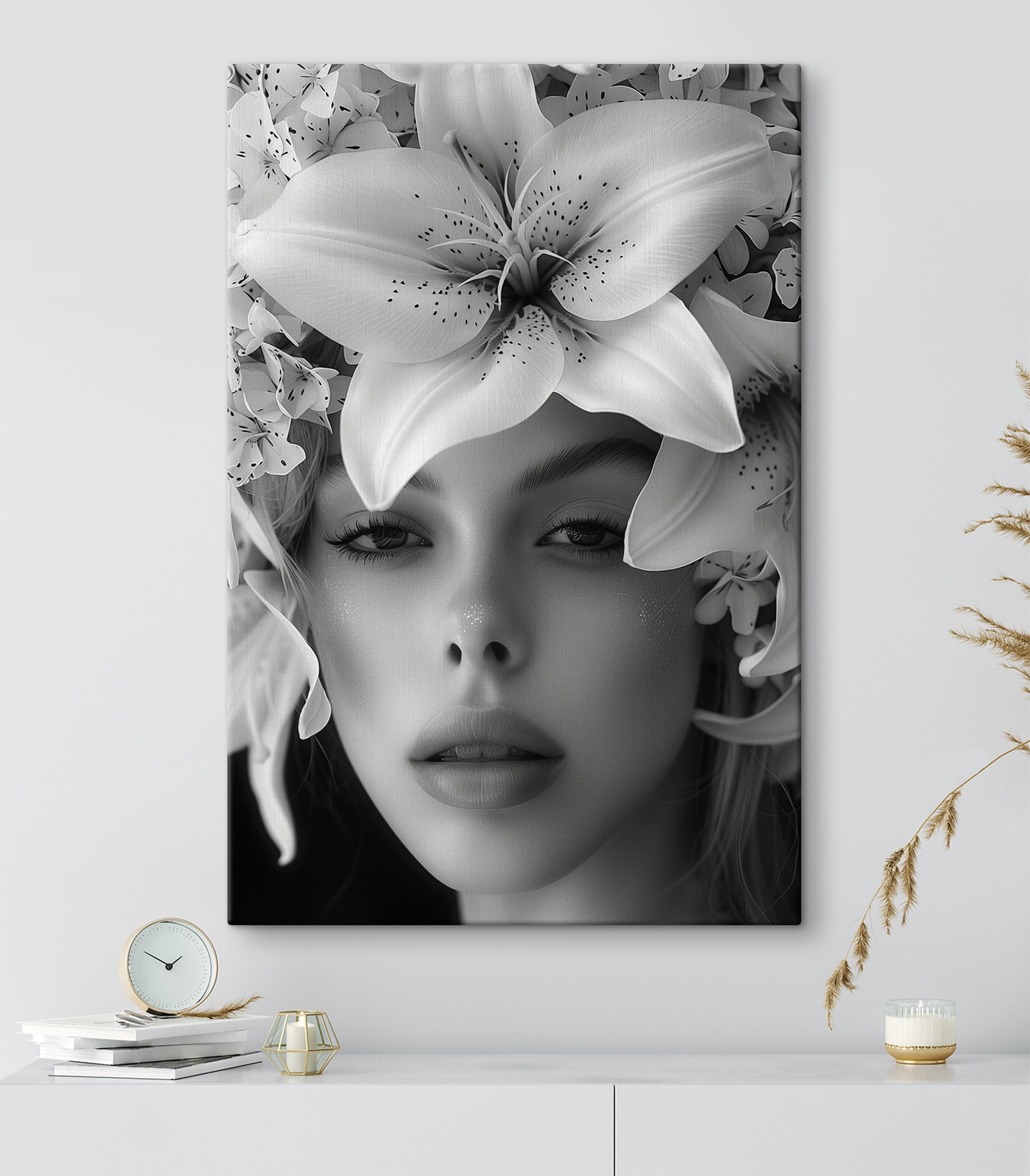 Woman with flowers on her head Woman with flowers on her head