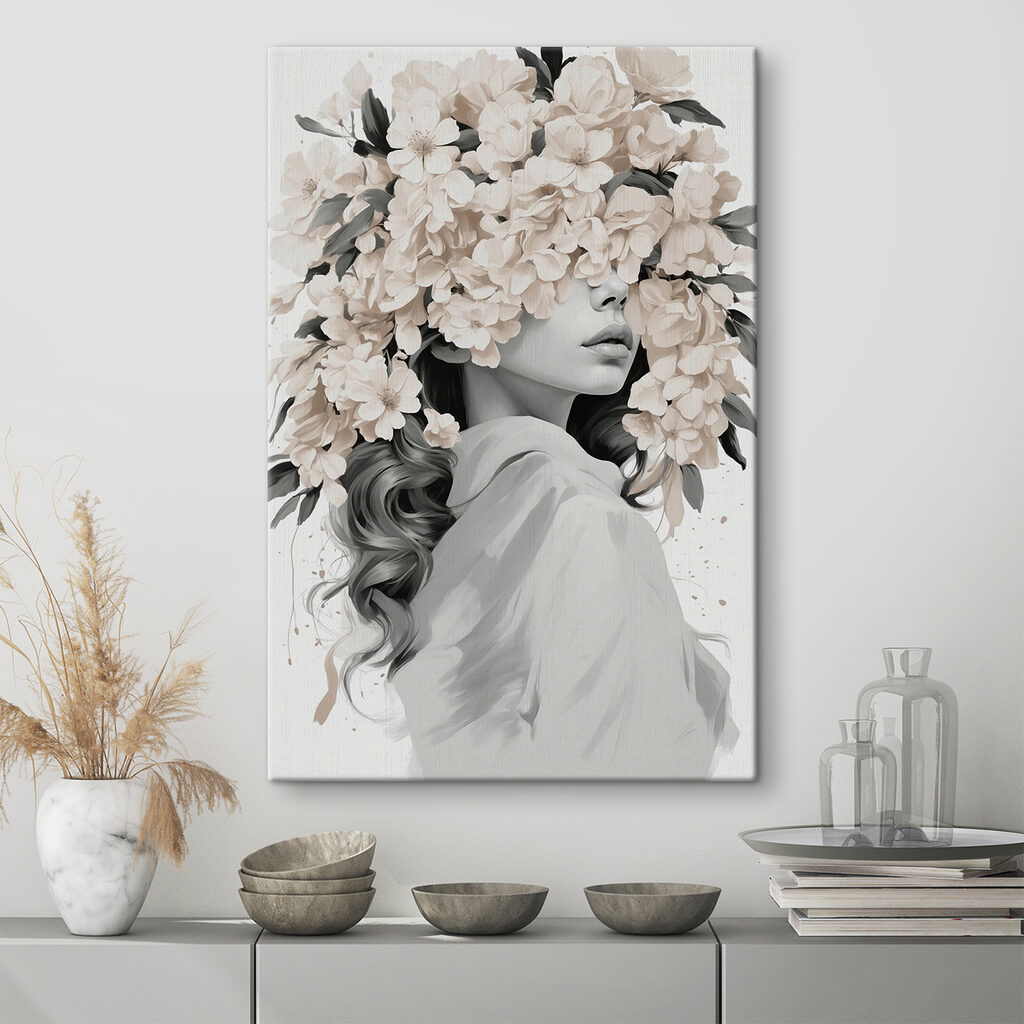 Woman with flowers on her head Woman with flowers on her head