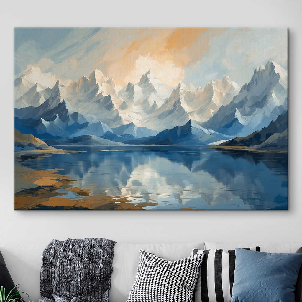 Lake with mountains and clouds Lake with mountains and clouds