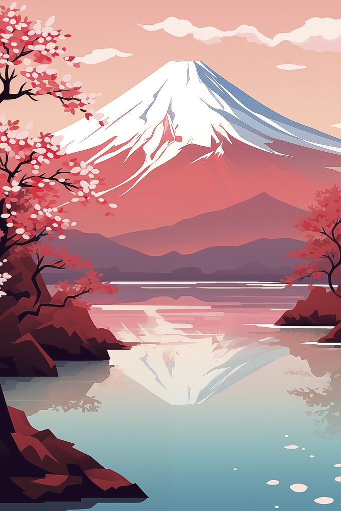 Mountain with a lake and trees Mountain with a lake and trees