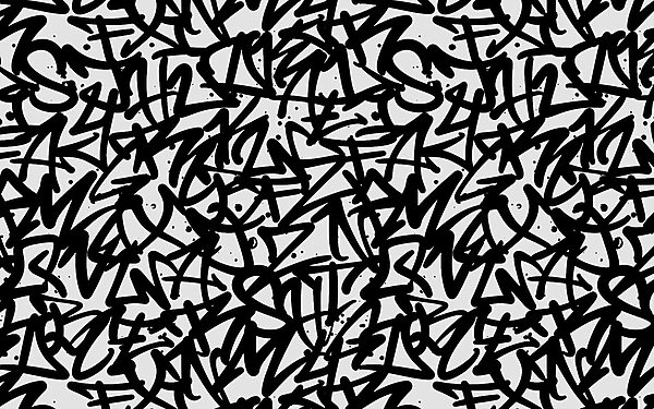 Black and white pattern with letters Black and white pattern with letters